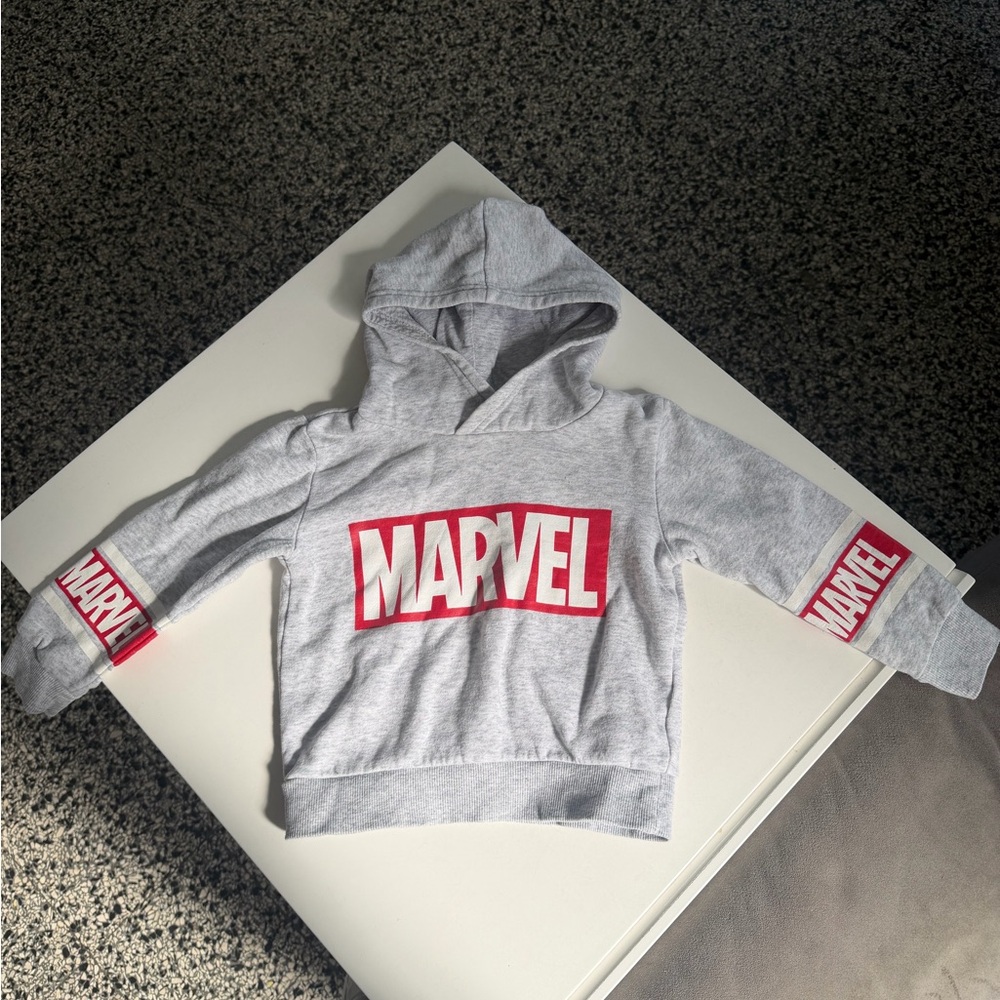 Marvel Light Gray‎ Hoodie with Red Logo